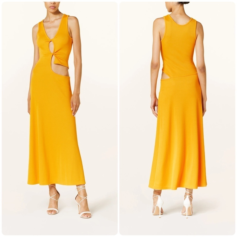 New! Christopher Esber Orange Open Twist Cutout Maxi Dress Mango 🧡AU 4/ XS NWT!